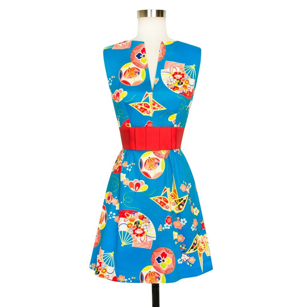 SOLD Trashy Diva "Bitsy" mini dress in "Geisha Fans" print